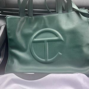 Dark Olive Medium Telfar shopping bag